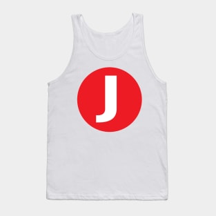 Letter J Big Red Dot Letters & Numbers Tank Top